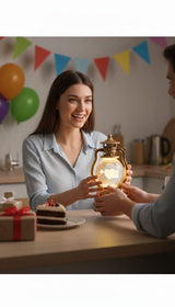 Crystal Ball Lamp with LED Wooden Base – Decorative Night Light for Bedroom, Living Room & Gift