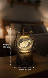 Crystal Ball Lamp with LED Wooden Base – Decorative Night Light for Bedroom, Living Room & Gift